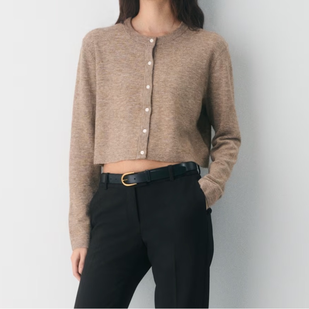 Aritzia Tan Cardigan Sweater
